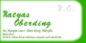 matyas oberding business card